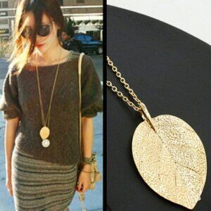 Boho Jewelry Leaf Design Pendant Necklace